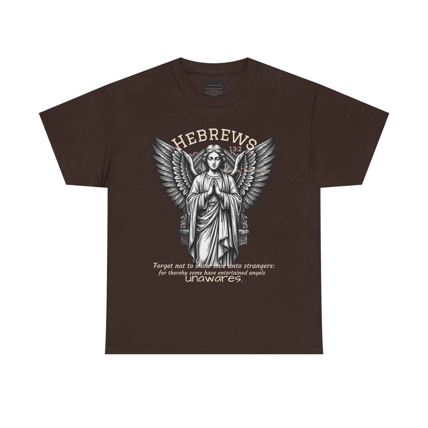 Hebrews 13:2 Angel Graphic Tee — Christian Faith Bible Verse Shirt