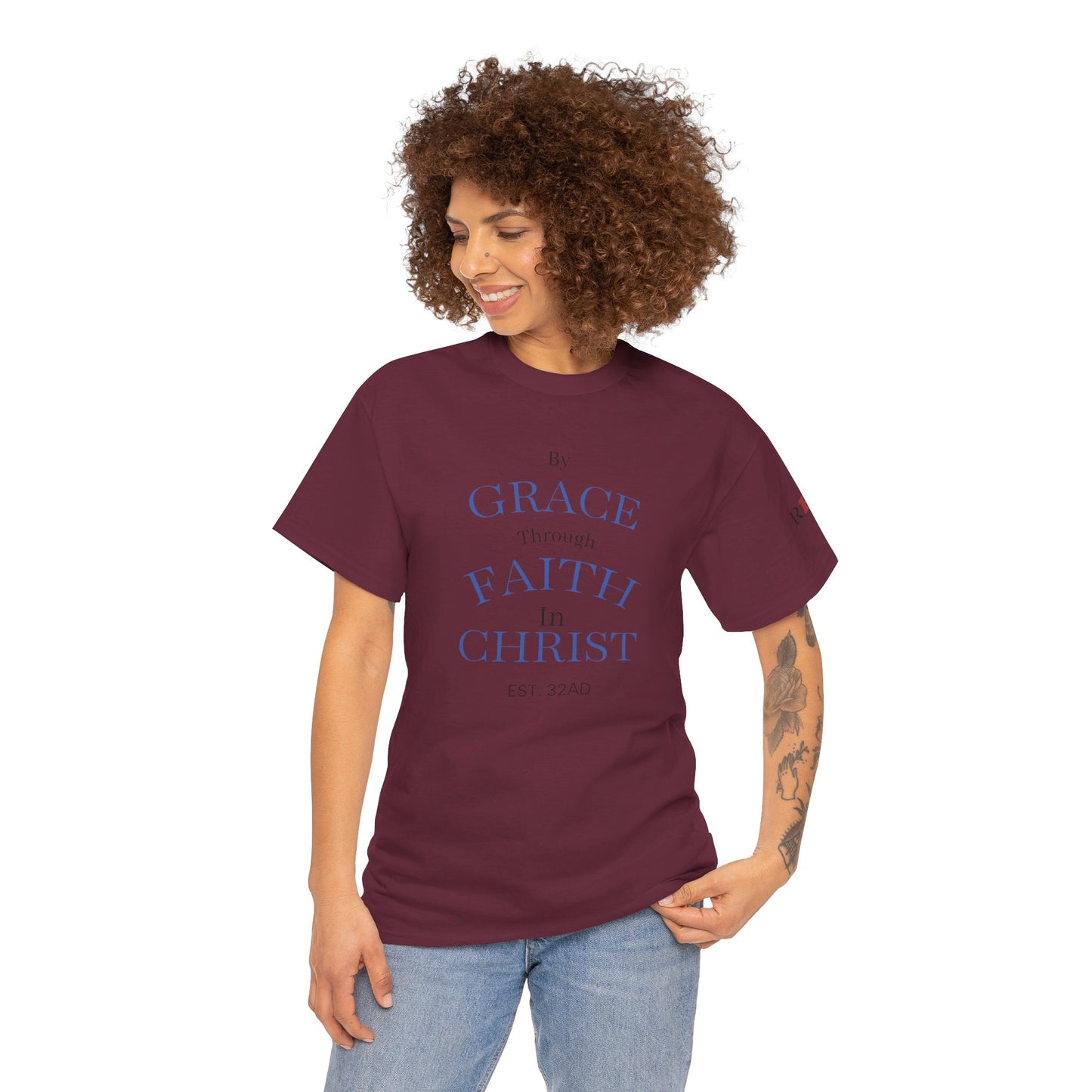 Ephesians 2:8-9 T-Shirt — "By Grace Through Faith in Christ" Christian Tee