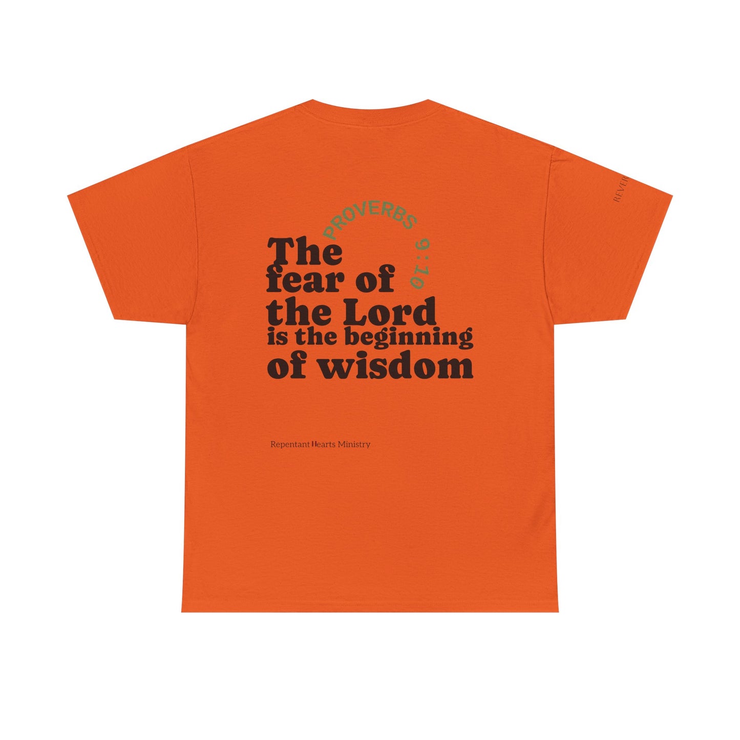 "Wisdom" Proverbs 9:10 T-shirt — "The fear of the Lord is the beginning of wisdom" Christian Scripture