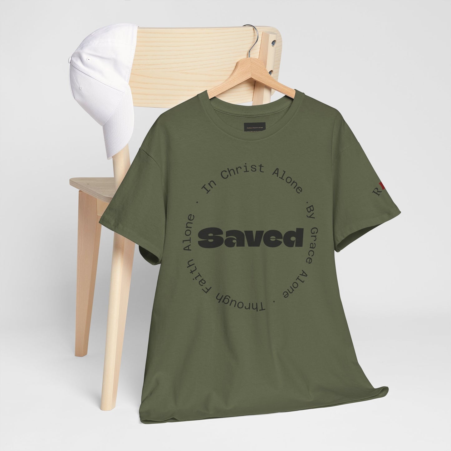 "Saved" Ephesians 2:8 T‑Shirt — Scripture back