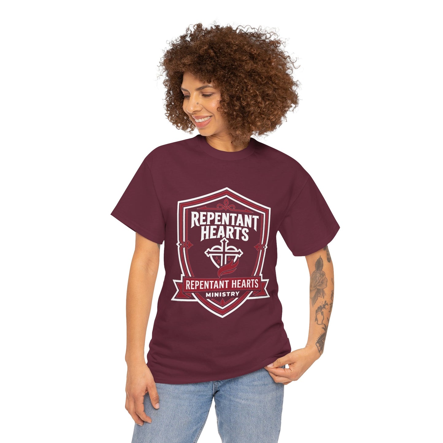 Rev 2:5 T-Shirt- Repentant Hearts Ministry Tee — RHM Logo & Menorah Back Print