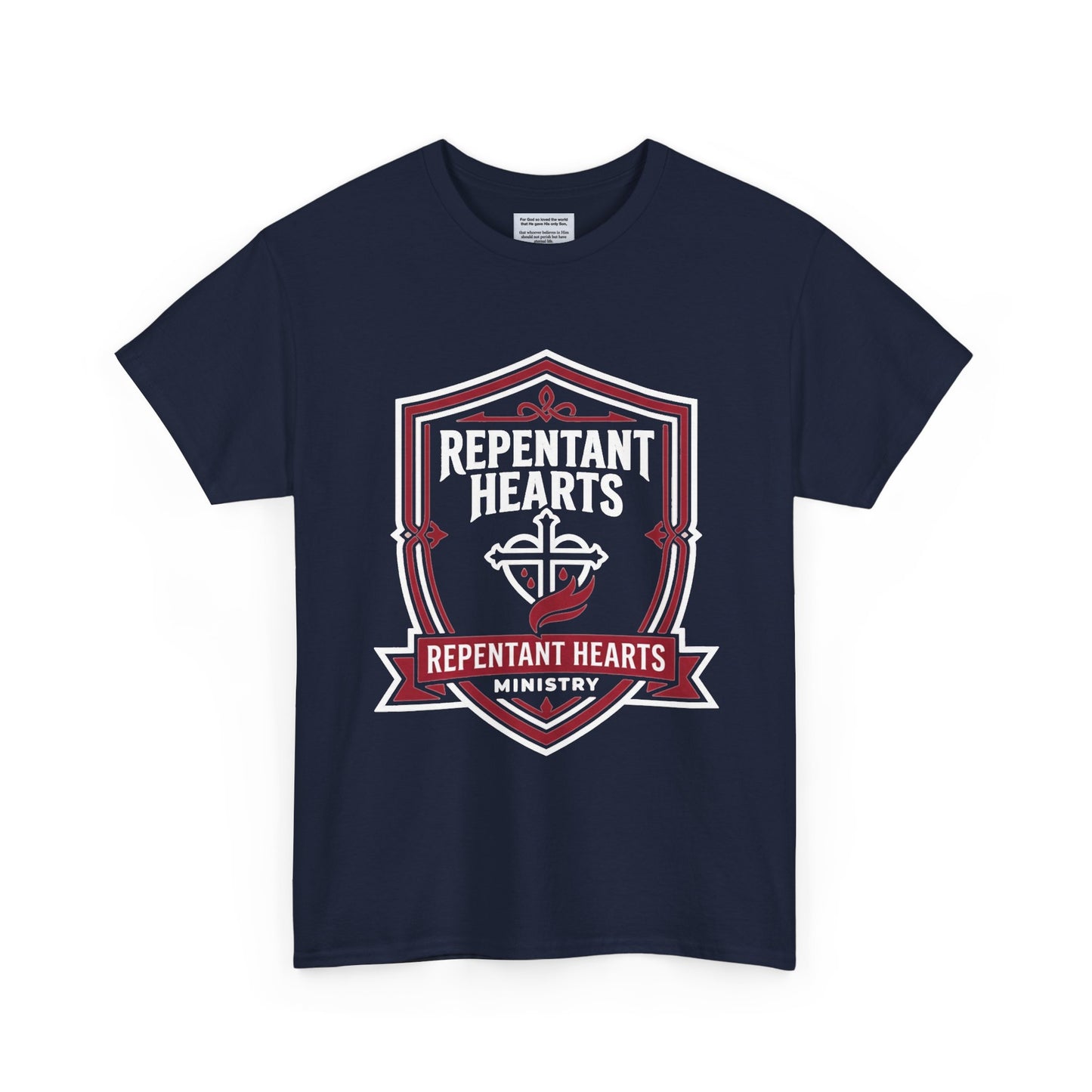 Rev 2:5 T-Shirt- Repentant Hearts Ministry Tee — RHM Logo & Menorah Back Print