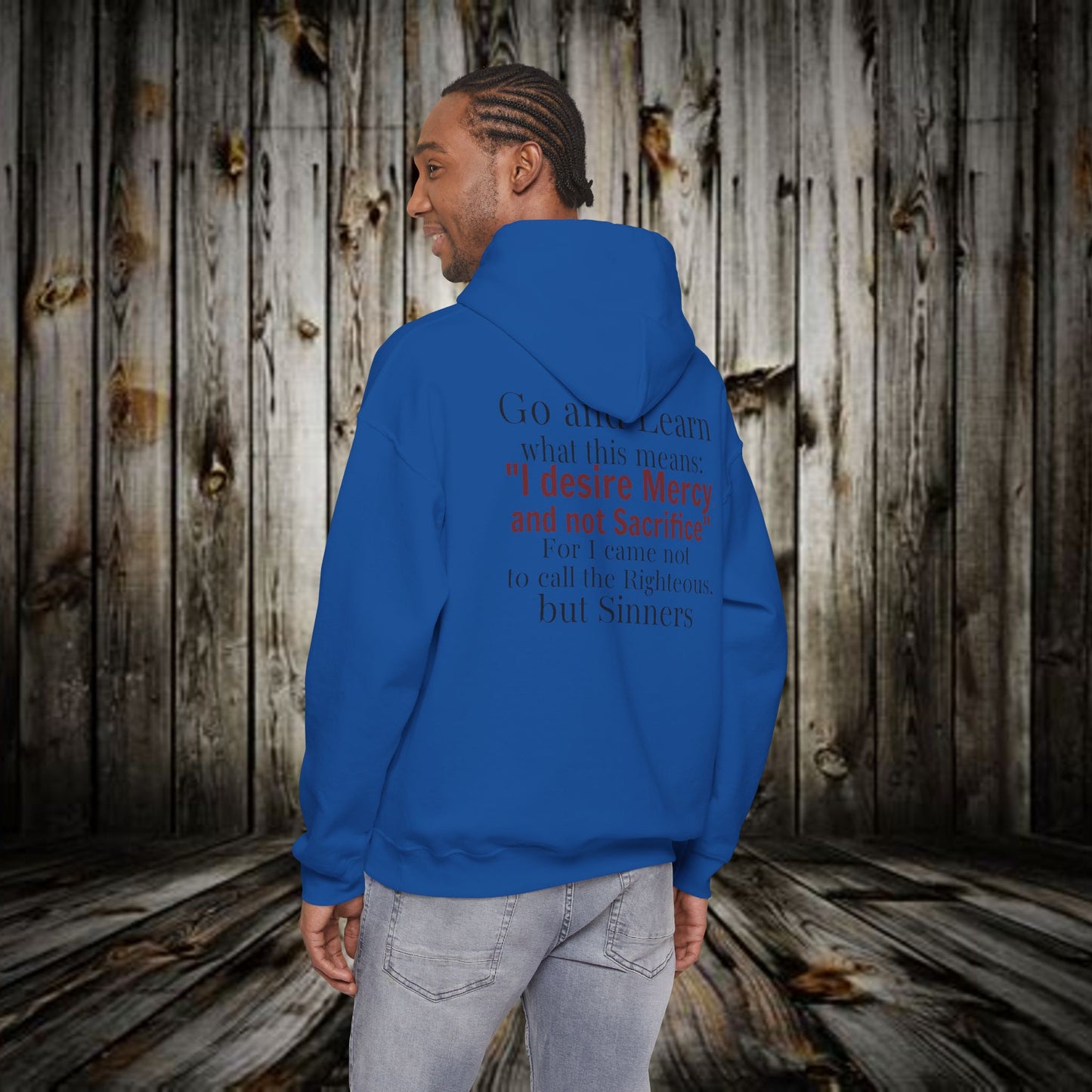 Mercy Hoodie — (Matthew 9:13) 'I Desire Mercy' Scripture Pullover