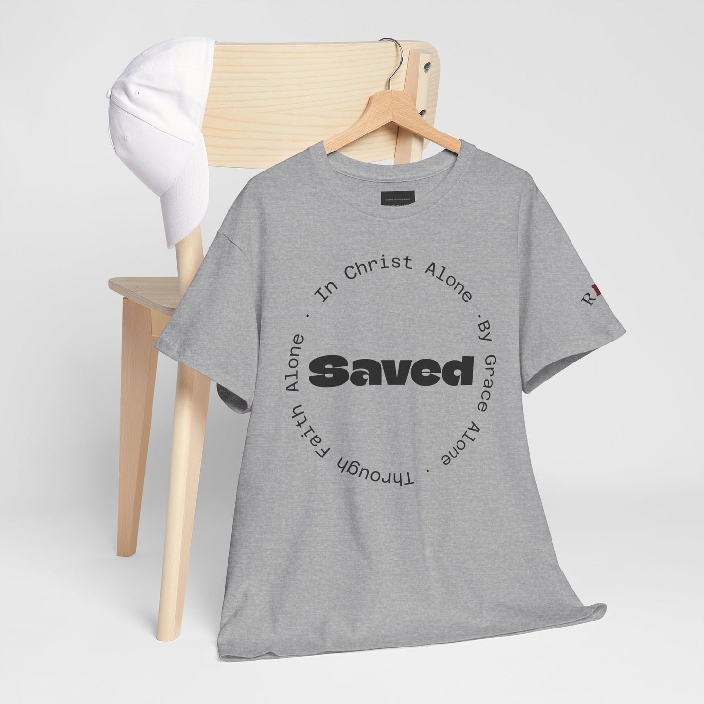 "Saved" Ephesians 2:8 T‑Shirt — Scripture back