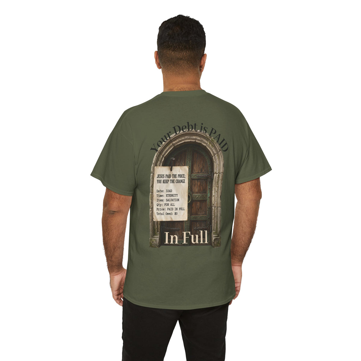 Your Debt Is Paid Romans 6:23 Inspirational- Christian Cross T-Shirt