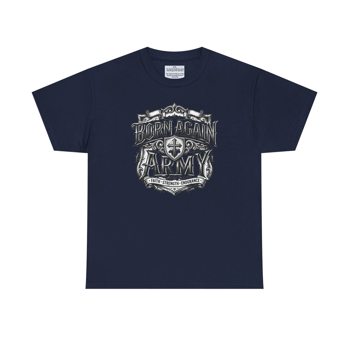 Born Again Army T-Shirt — Christian Faith Graphic Tee (1 Peter 1:23)