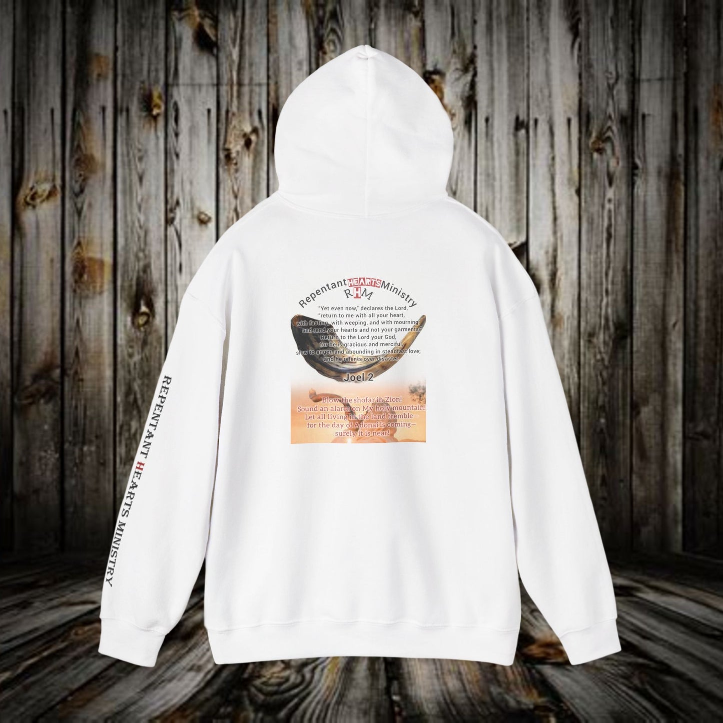 Biblical- Repentant Hearts Ministry Hoodie — Christian Hoodie with Scripture & Shofar Design
