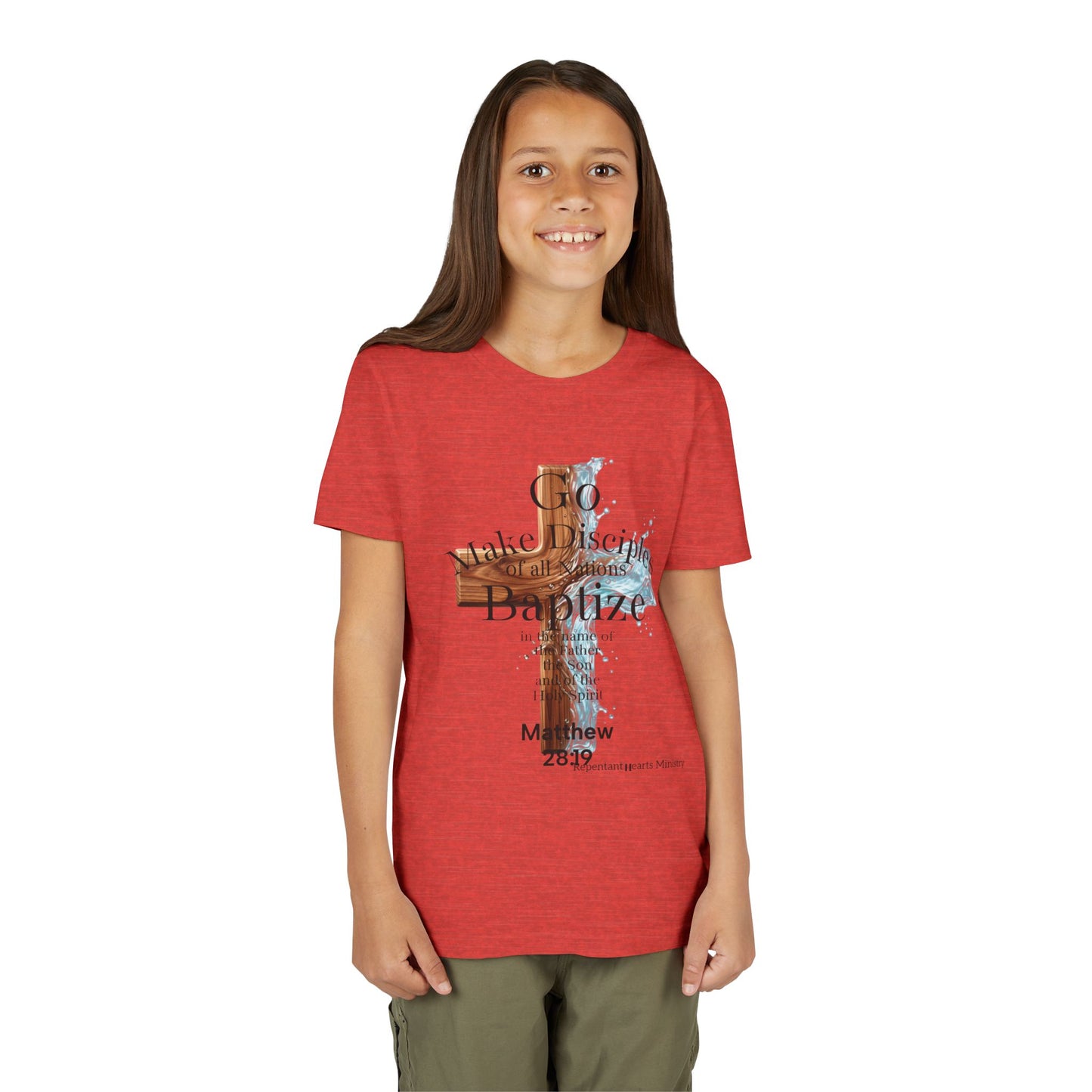 Youth Christian Matthew 28:19 – "Go, Make Disciples and Baptize" Kids T-Shirt