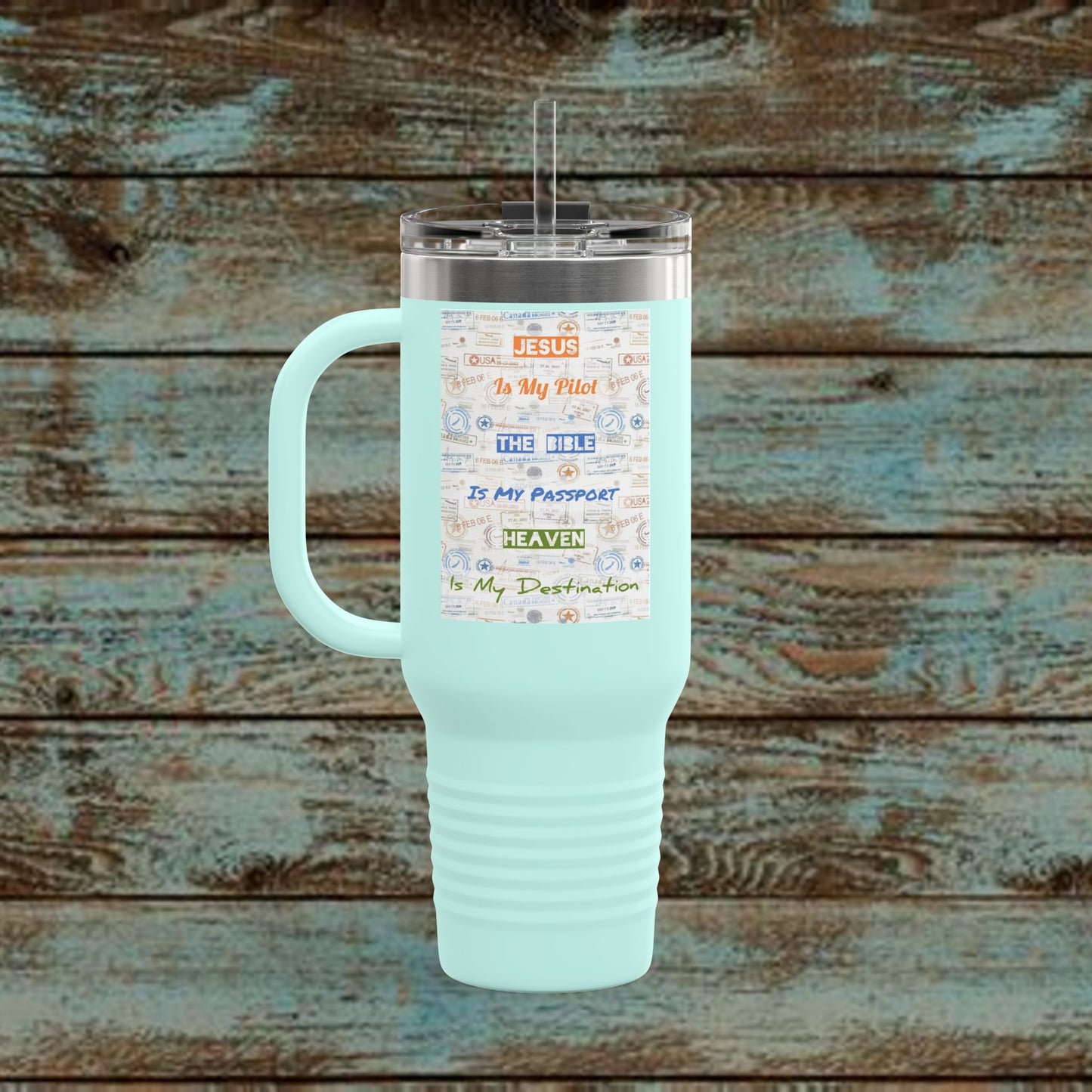 Faith Based Insulated Travel Mug – 40oz | Jesus is My Pilot Design | Perfect for Travelers & Pilots