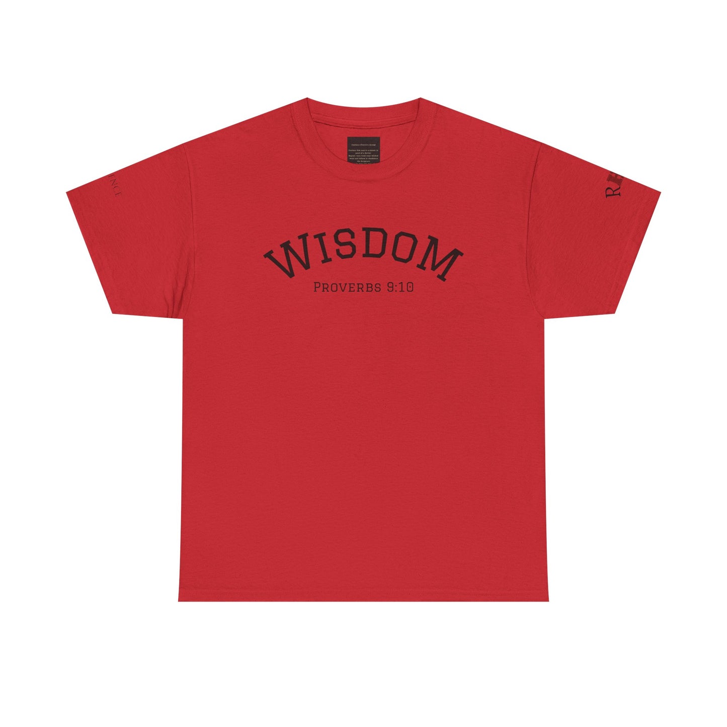 "Wisdom" Proverbs 9:10 T-shirt — "The fear of the Lord is the beginning of wisdom" Christian Scripture