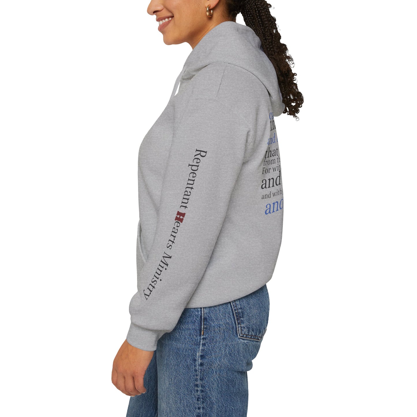 Forgiveness Hoodie (Romans 10:9-10)— Christian Scripture Faith Pullover