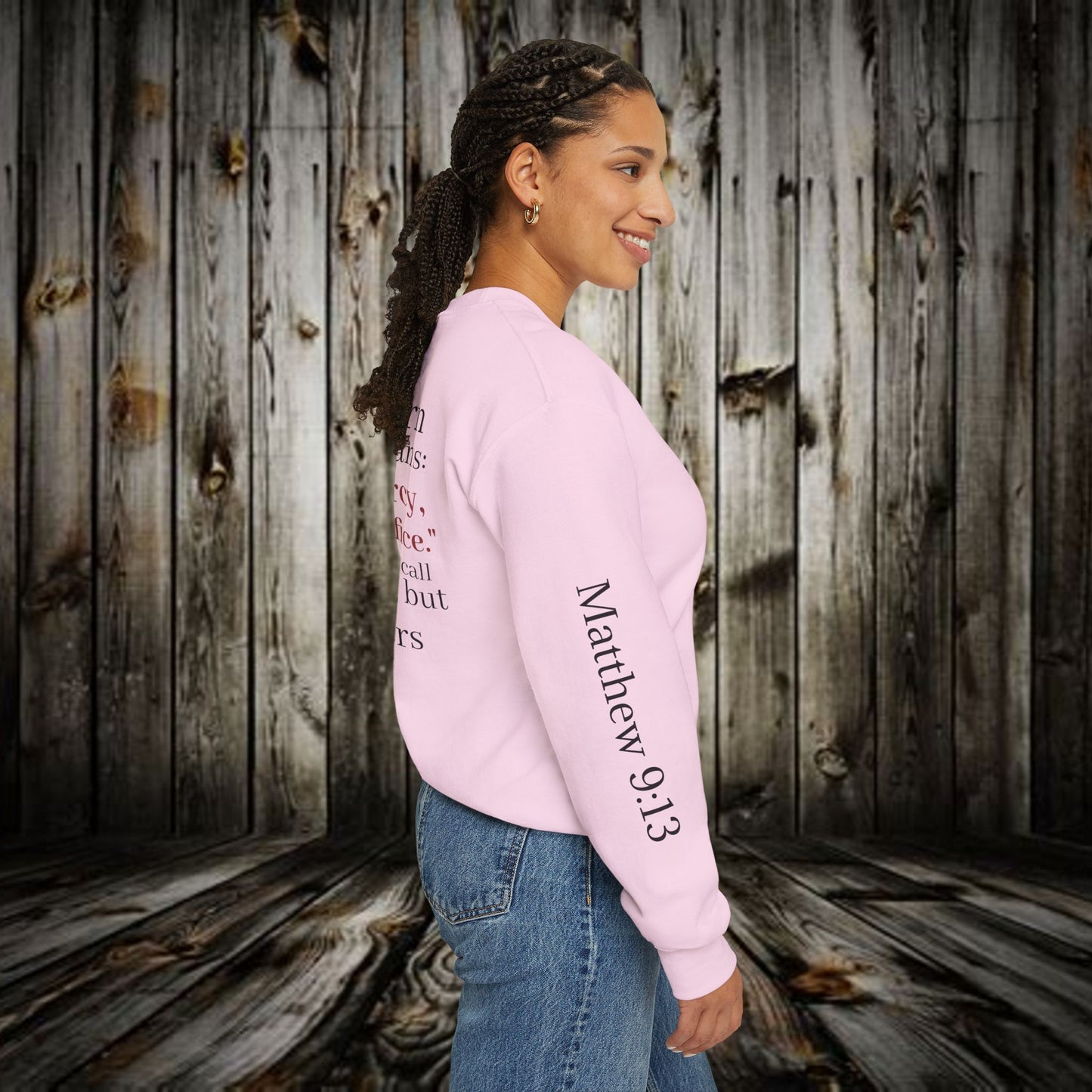 Mercy Crewneck Sweatshirt (Matthew 9:13) — "I Desire Mercy, Not Sacrifice" Inspirational Bible Verse Sweatshirt