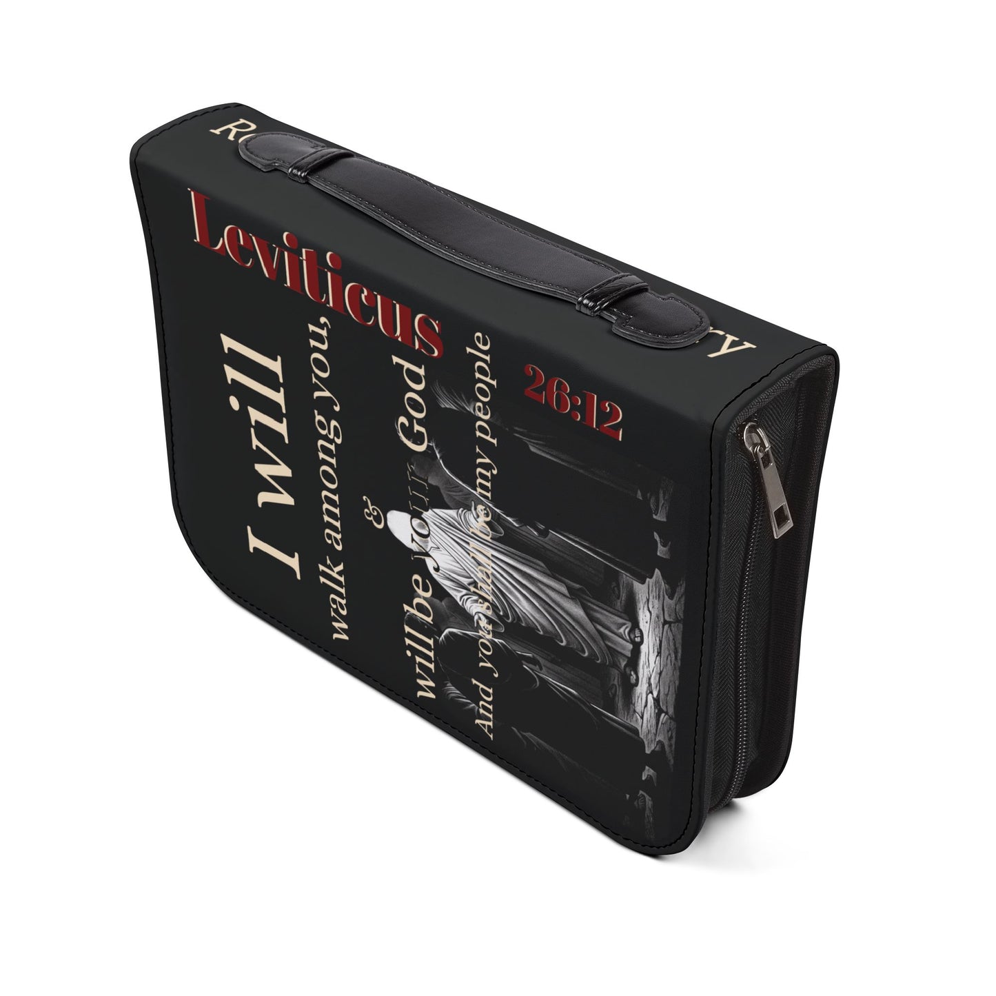 Bible Cover/ Case - Ephesians 6:10-13 & Lev. 26:12 RHM