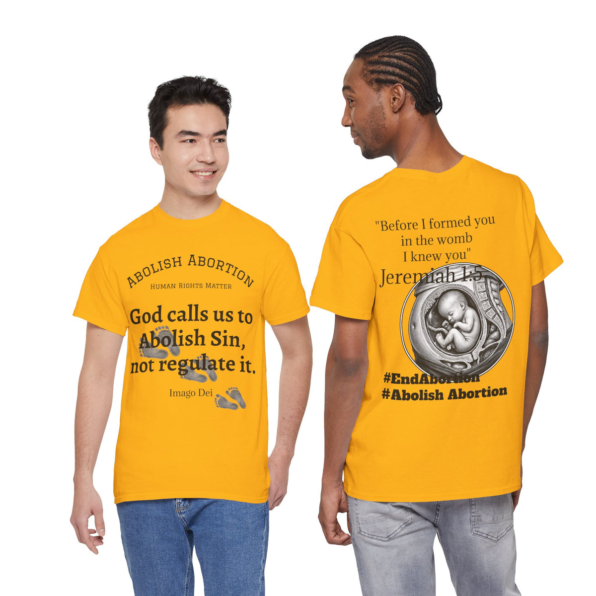 Abolish Abortion II T-Shirt — Jeremiah 1:5 Christian Message