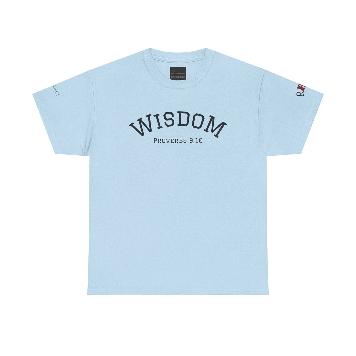 "Wisdom" Proverbs 9:10 T-shirt — "The fear of the Lord is the beginning of wisdom" Christian Scripture