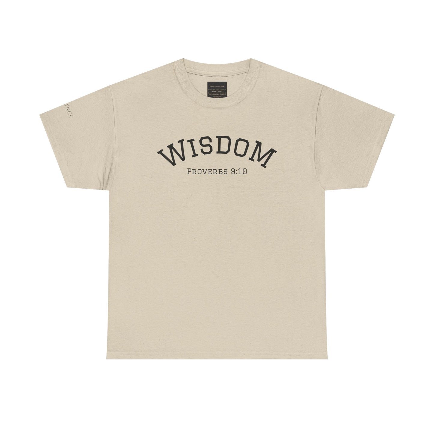 "Wisdom" Proverbs 9:10 T-shirt — "The fear of the Lord is the beginning of wisdom" Christian Scripture