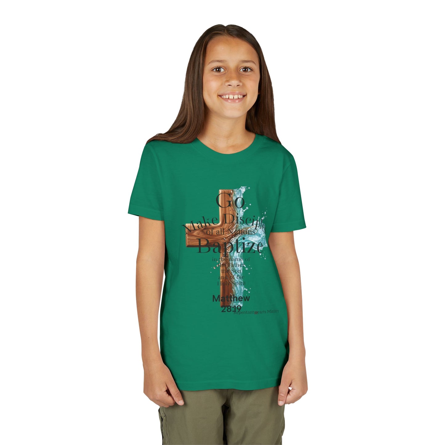 Youth Christian Matthew 28:19 – "Go, Make Disciples and Baptize" Kids T-Shirt