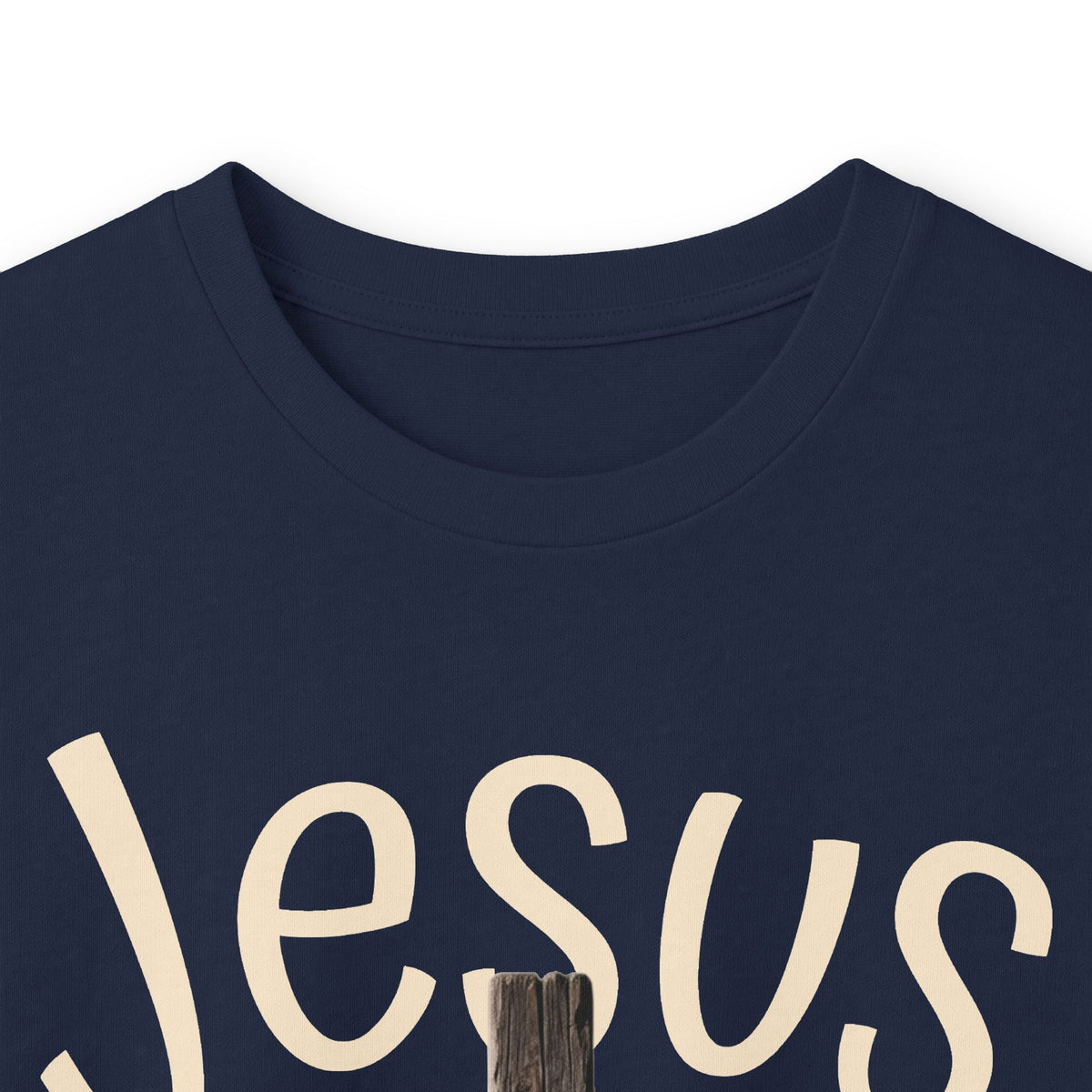 Jesus Saves with Cross image Long Sleeve T-shirt — 1 Cor. 15:3-4 Scripture