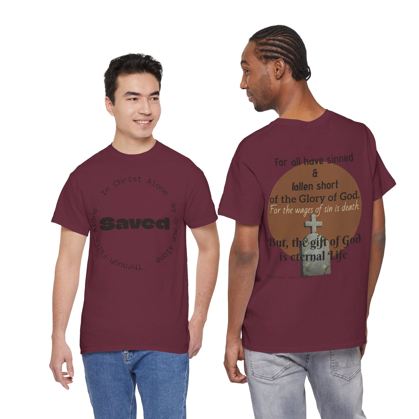 "Saved" Ephesians 2:8 T‑Shirt — Scripture back
