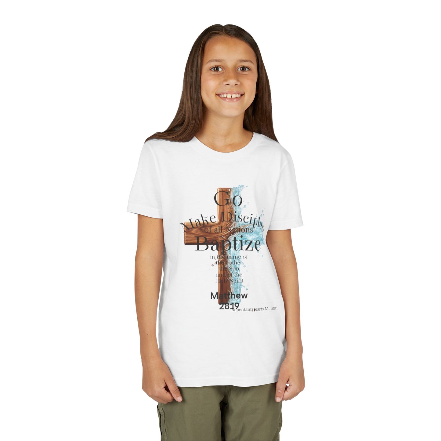 Youth Christian Matthew 28:19 – "Go, Make Disciples and Baptize" Kids T-Shirt