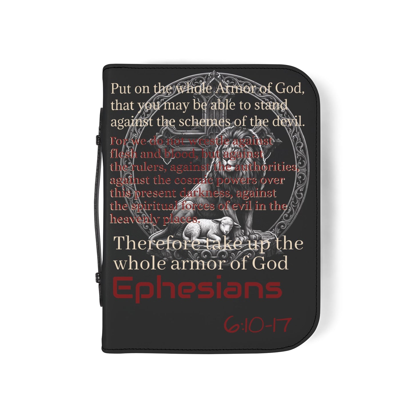 Bible Cover/ Case - Ephesians 6:10-13 & Lev. 26:12 RHM