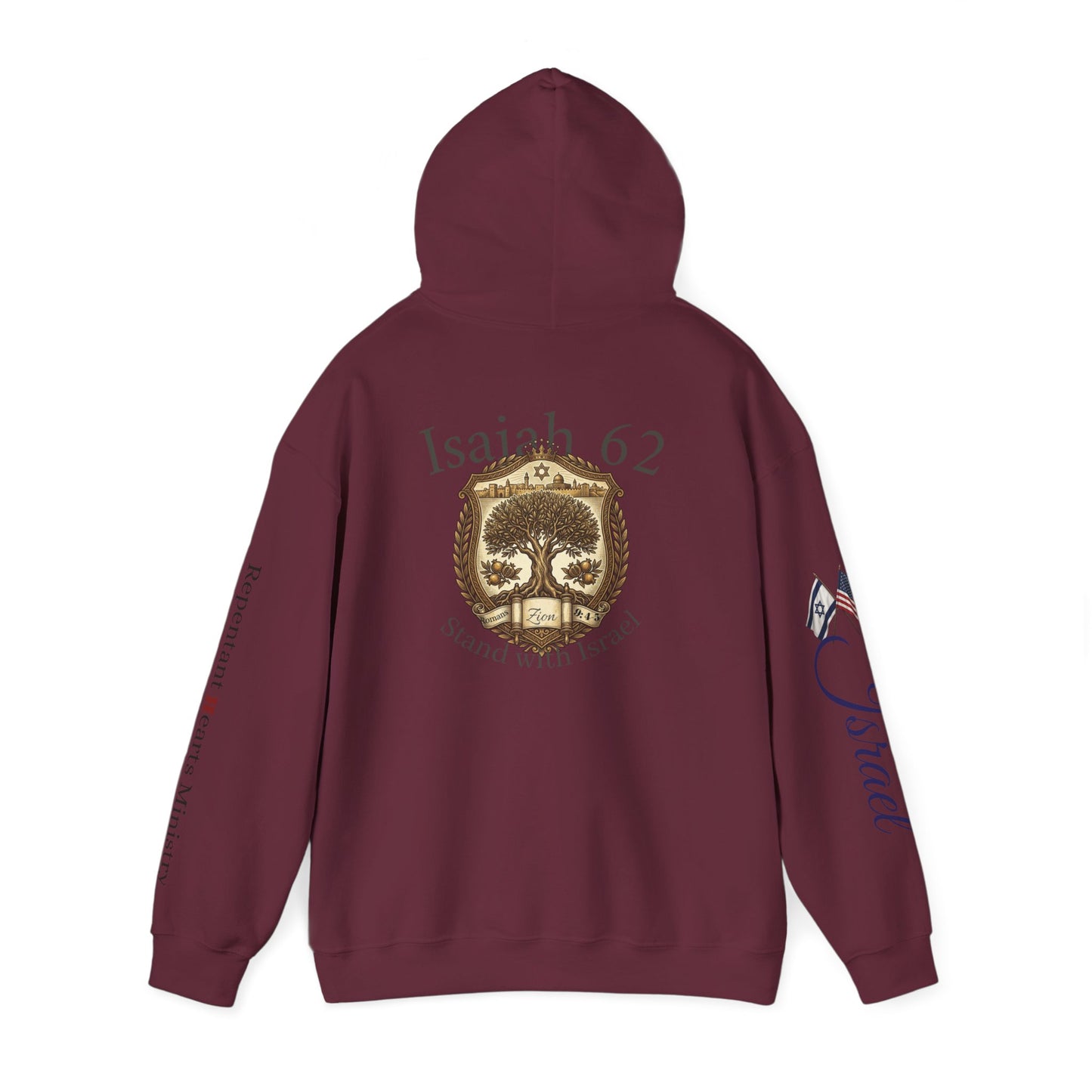 Israel Zechariah 2:8 Hoodie — Isaiah62 & Romans 9- Stand with Israel