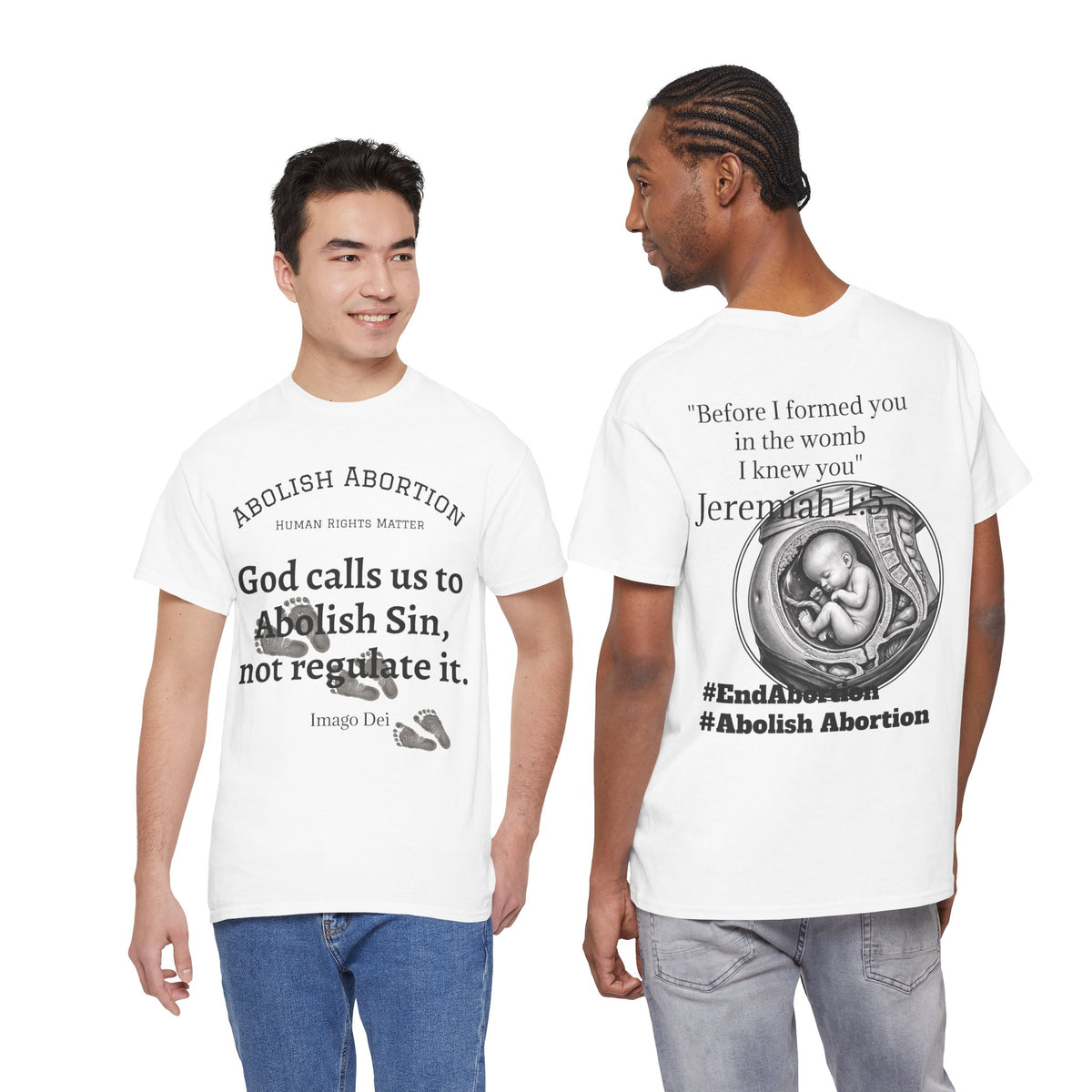 Abolish Abortion II T-Shirt — Jeremiah 1:5 Christian Message