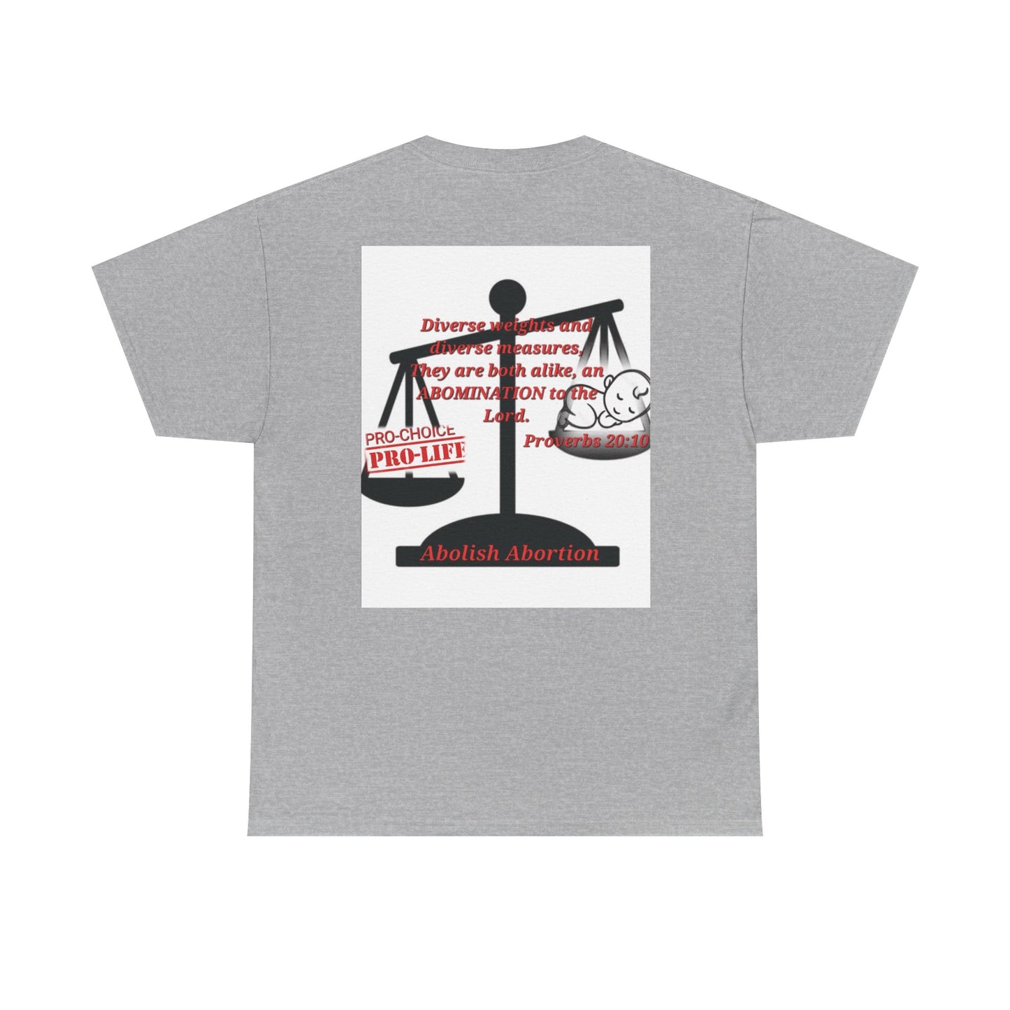 Abolish Abortion Unisex Heavy Cotton Tee - Leviticus & Proverbs Design