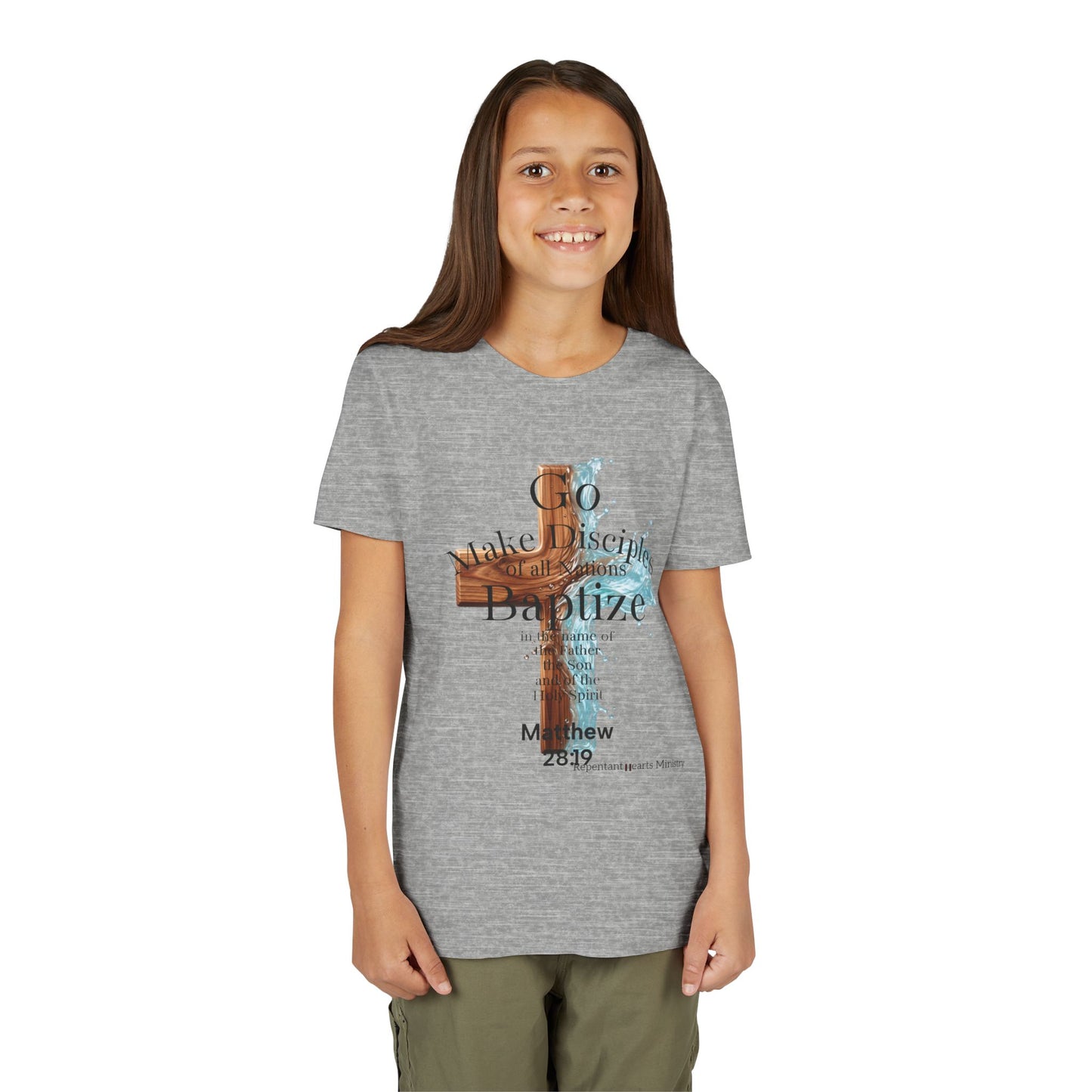 Youth Christian Matthew 28:19 – "Go, Make Disciples and Baptize" Kids T-Shirt