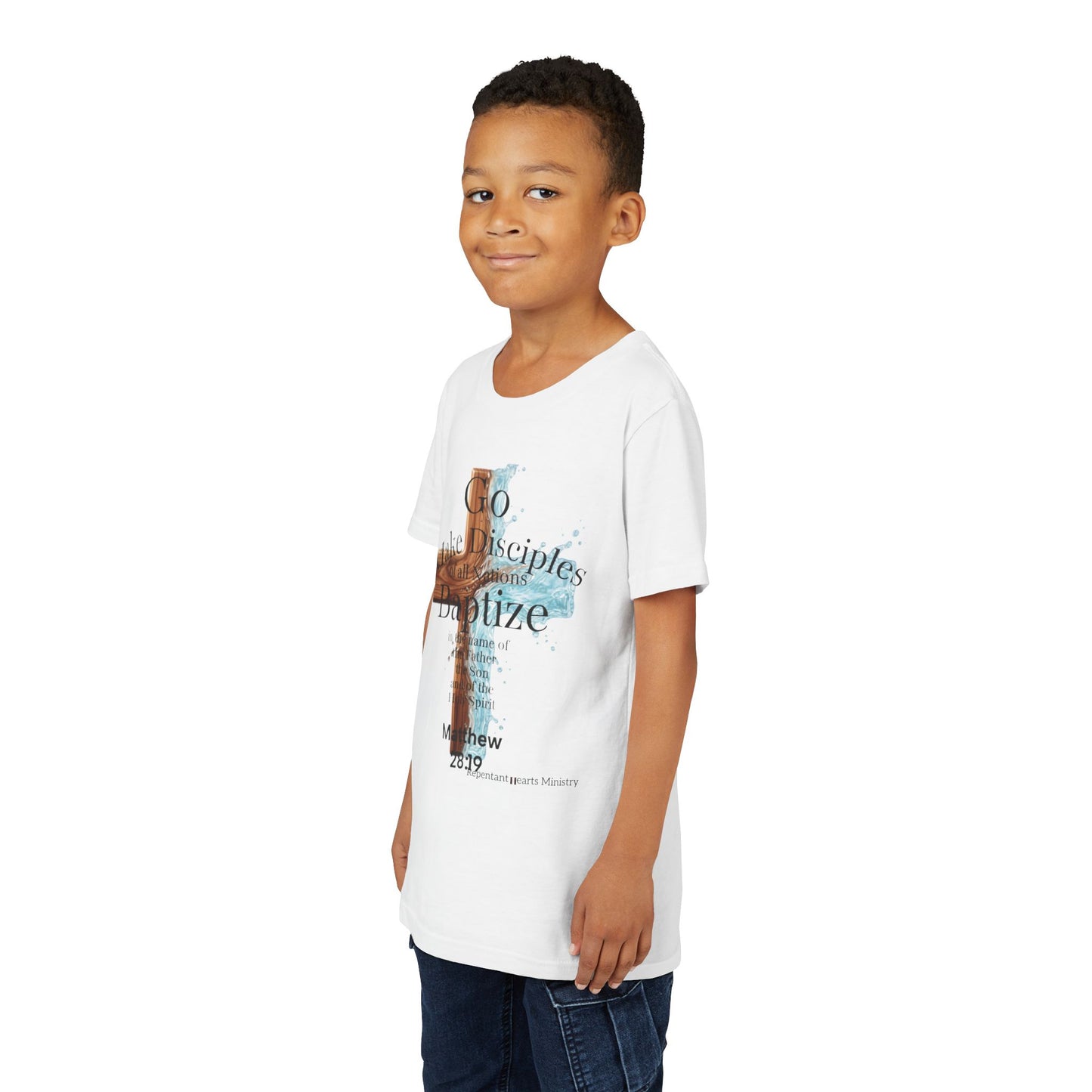 Youth Christian Matthew 28:19 – "Go, Make Disciples and Baptize" Kids T-Shirt