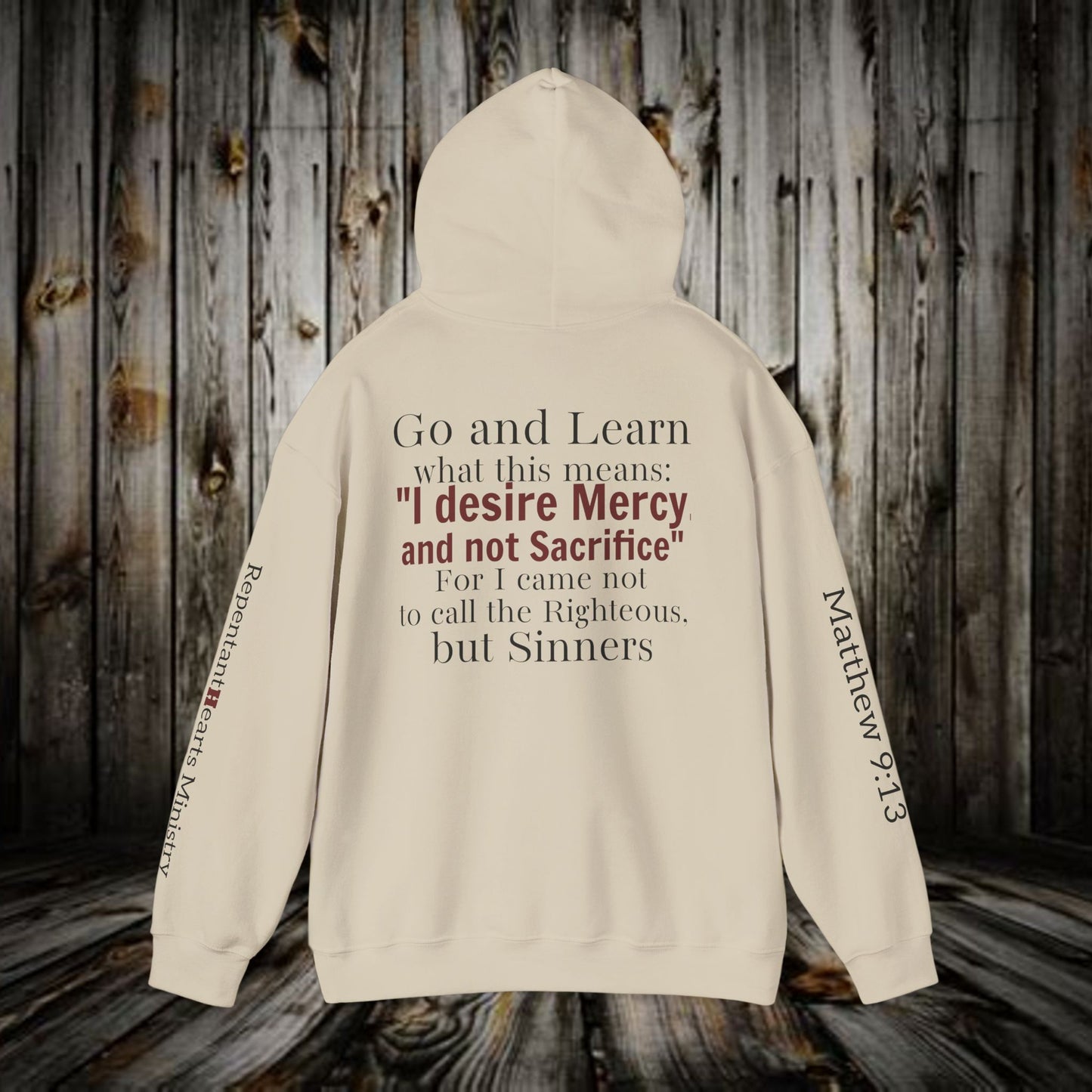 Mercy Hoodie — (Matthew 9:13) 'I Desire Mercy' Scripture Pullover