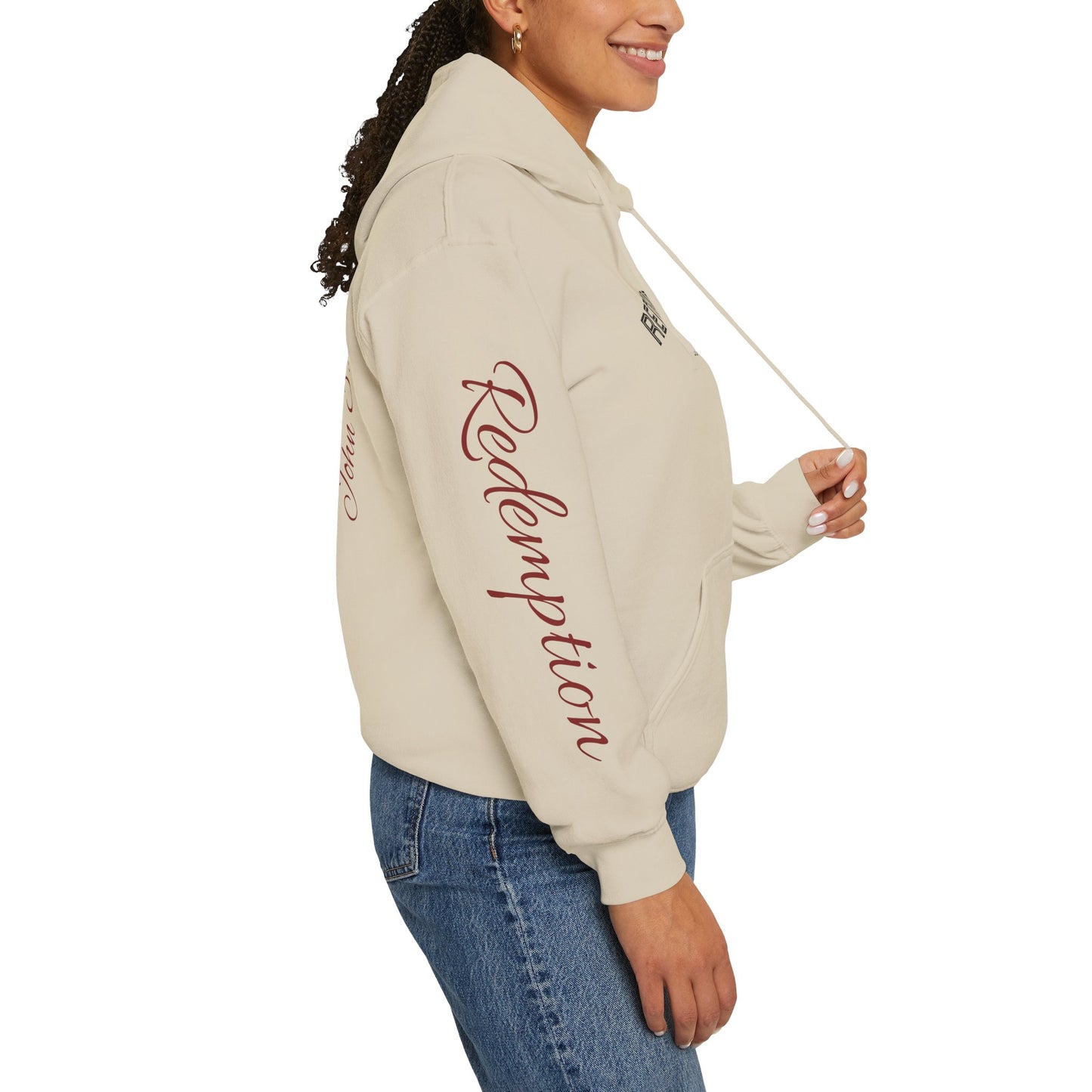 Redemption John 3:16 Hoodie — RHM Pullover with Scripture Back Print