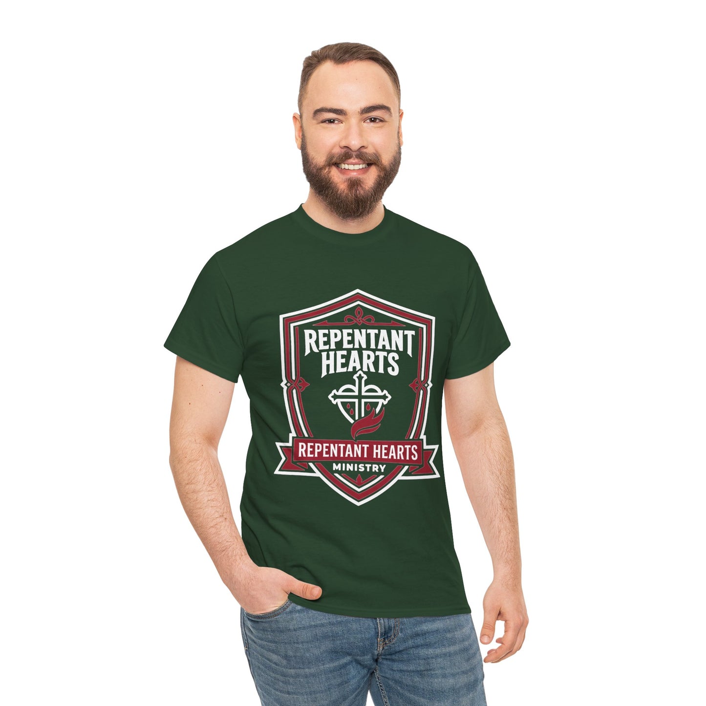 Rev 2:5 T-Shirt- Repentant Hearts Ministry Tee — RHM Logo & Menorah Back Print