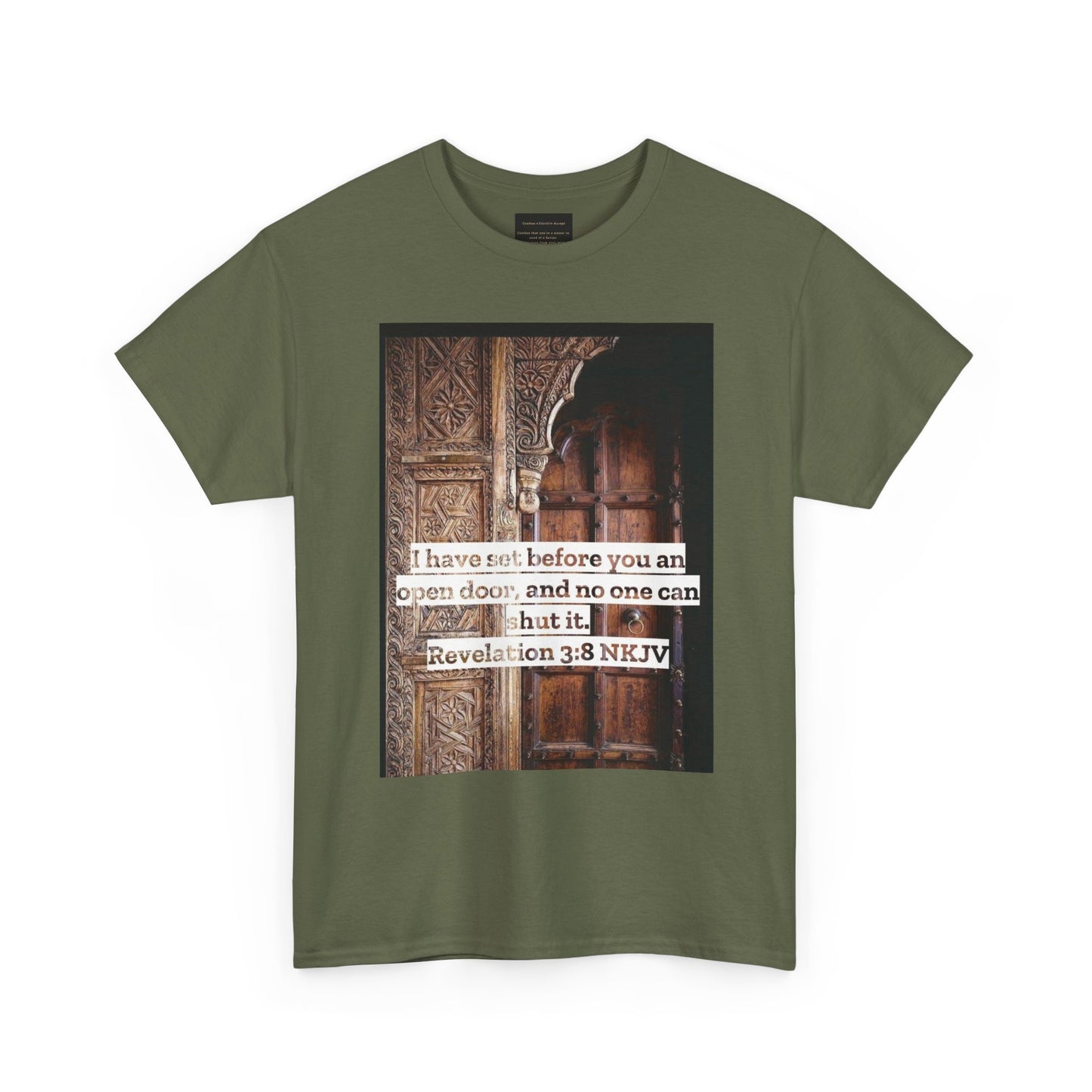 Open Door Unisex Heavy Cotton Tee - Biblical Revelation 3:8 NKJV Design