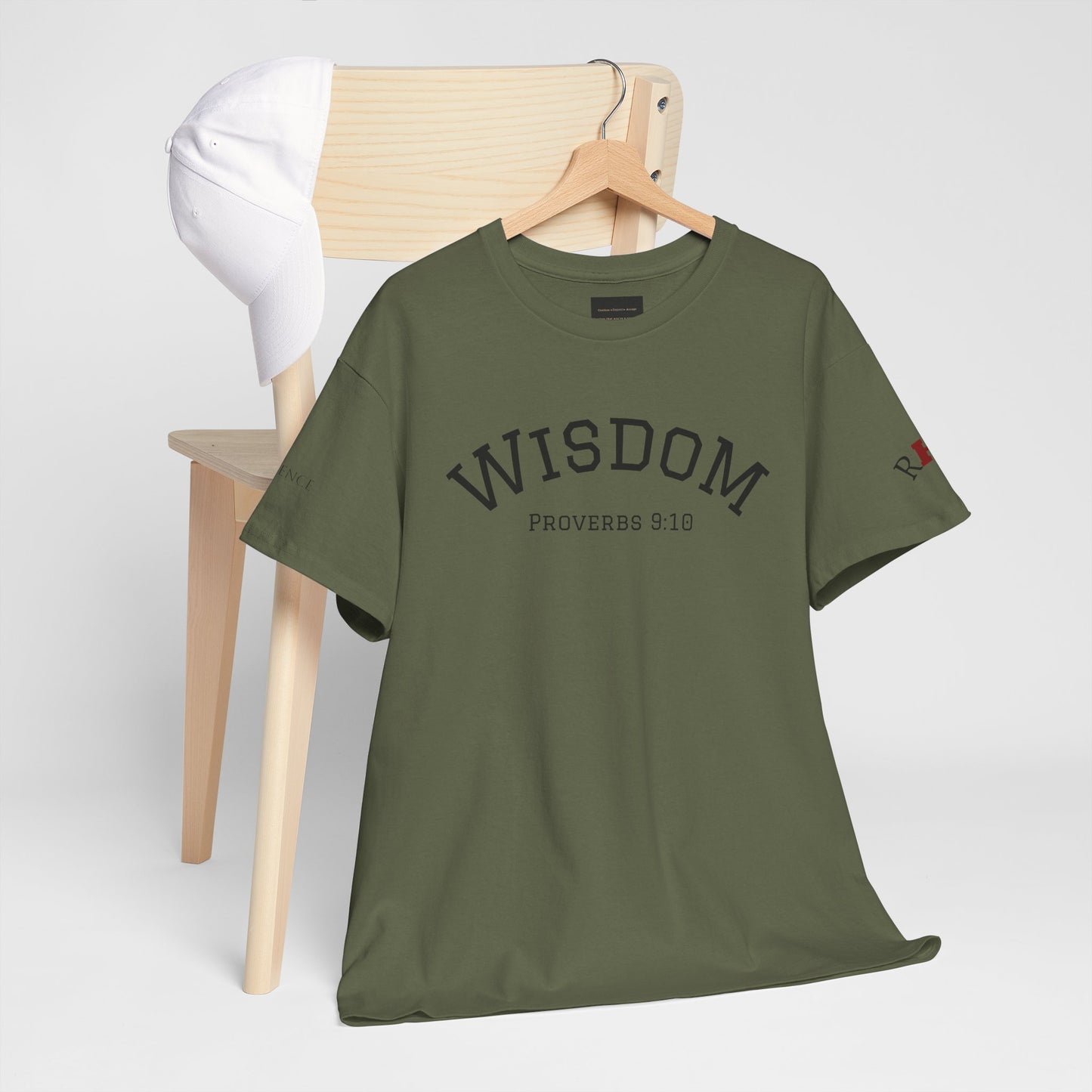"Wisdom" Proverbs 9:10 T-shirt — "The fear of the Lord is the beginning of wisdom" Christian Scripture