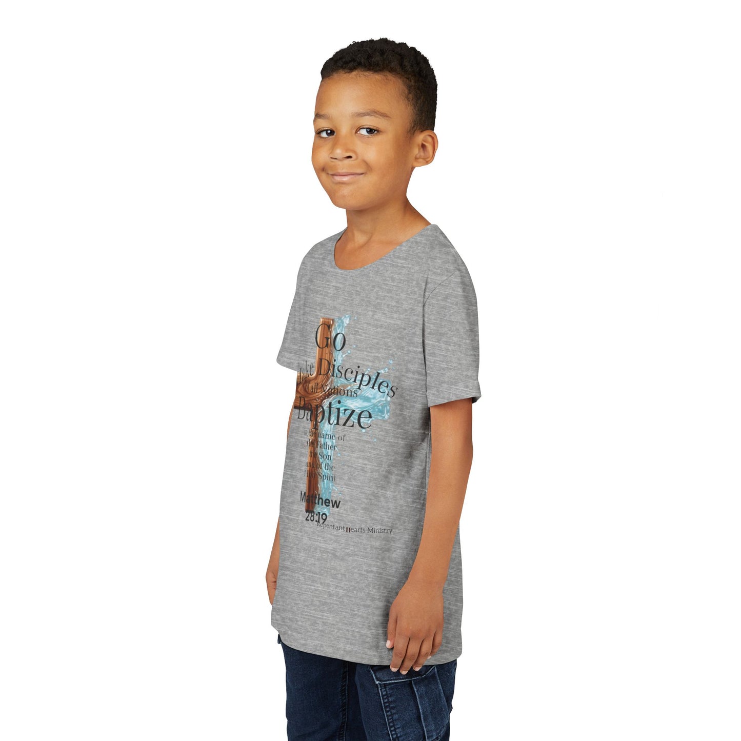 Youth Christian Matthew 28:19 – "Go, Make Disciples and Baptize" Kids T-Shirt