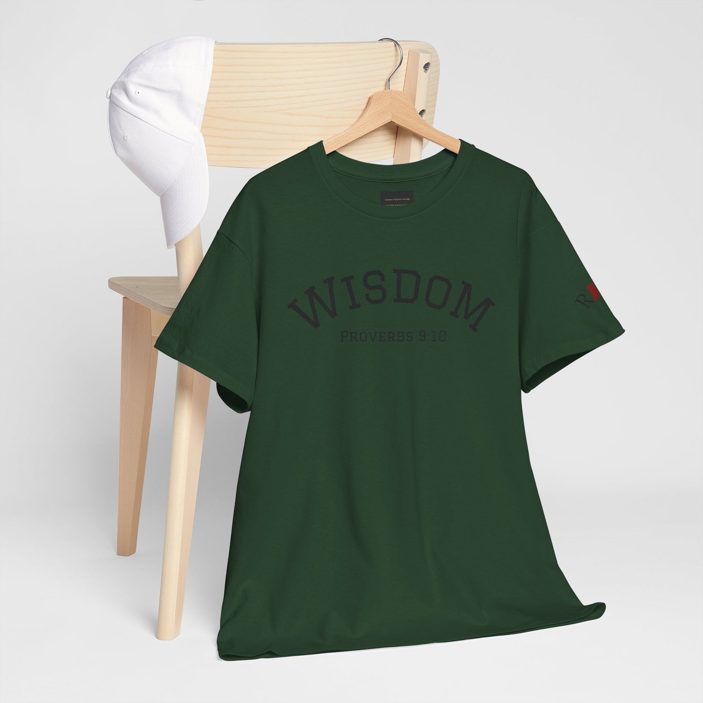 "Wisdom" Proverbs 9:10 T-shirt — "The fear of the Lord is the beginning of wisdom" Christian Scripture