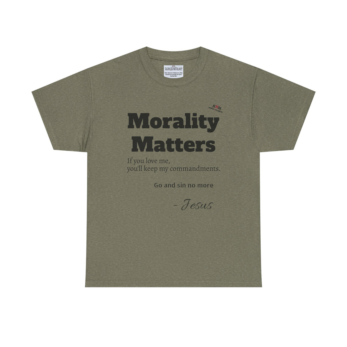 Morality Matters- Bible Scripture and John Adam's quote Unisex Heavy Cotton Tee