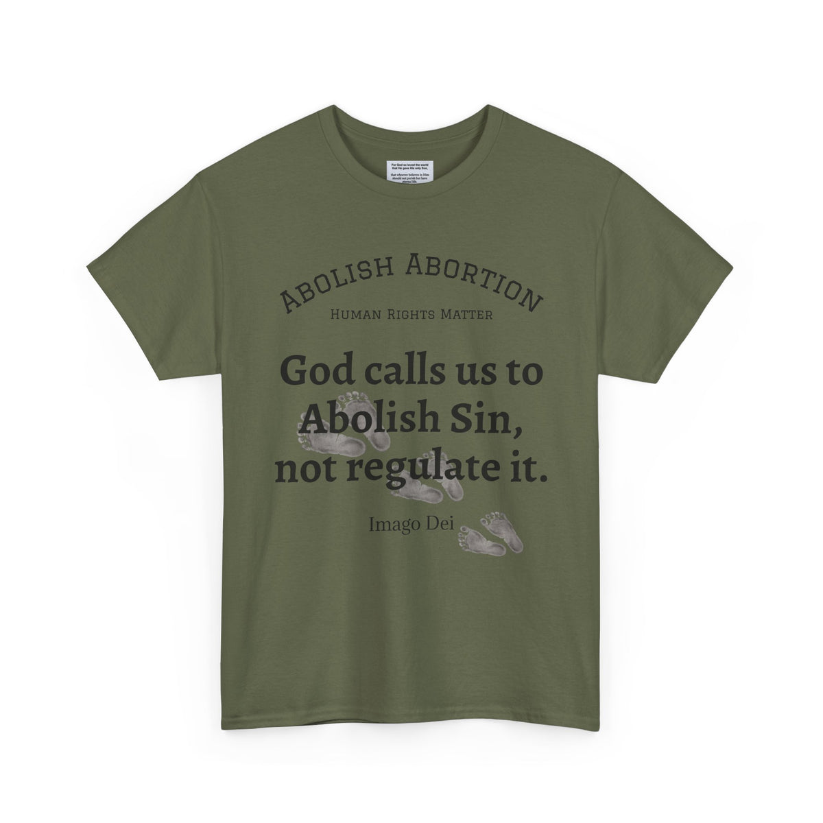 Abolish Abortion II T-Shirt — Jeremiah 1:5 Christian Message