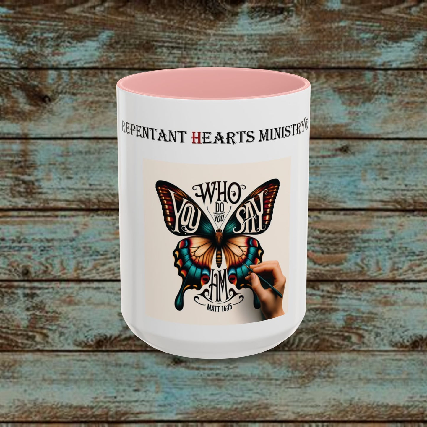 Cup Biblical Butterfly Accent Coffee Mug - "Who Do You Say I Am"
