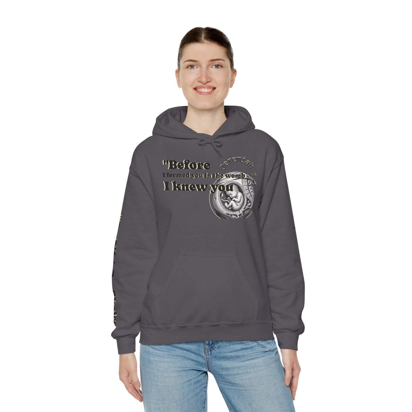Abolish Abortion Heavy Blend™ Jeremiah 1:5 Hooded Sweatshirt
