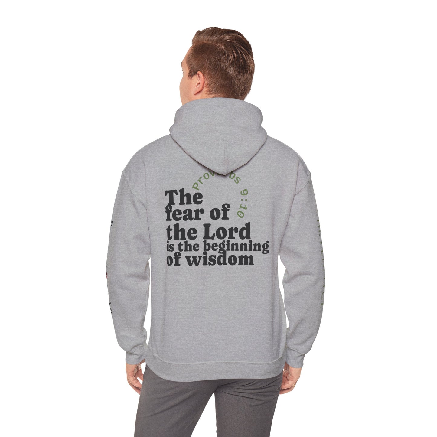 "Wisdom" Fear the Lord Proverbs 9:10 Hoodie — Scripture "Reverence"