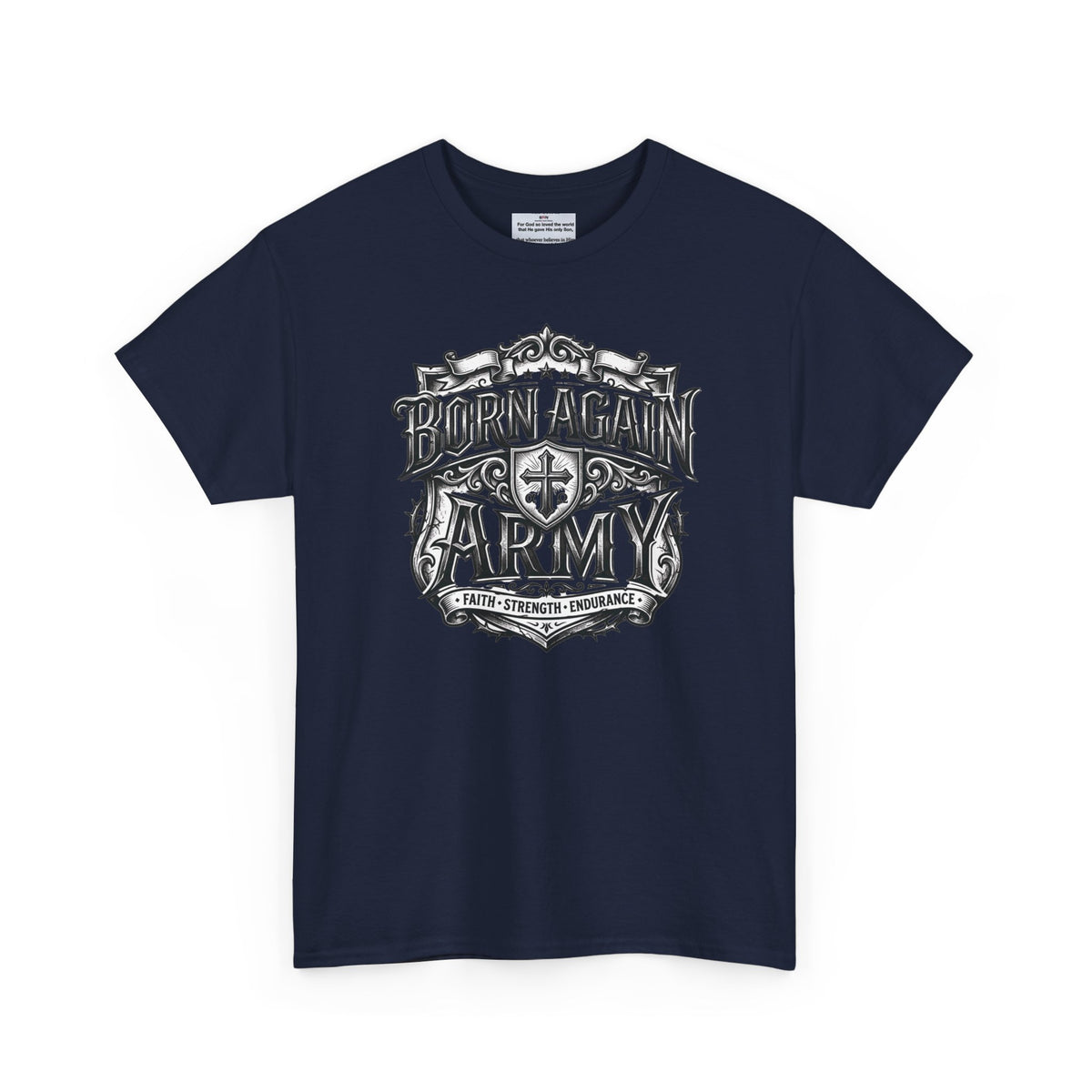 Born Again Army T-Shirt — Christian Faith Graphic Tee (1 Peter 1:23)