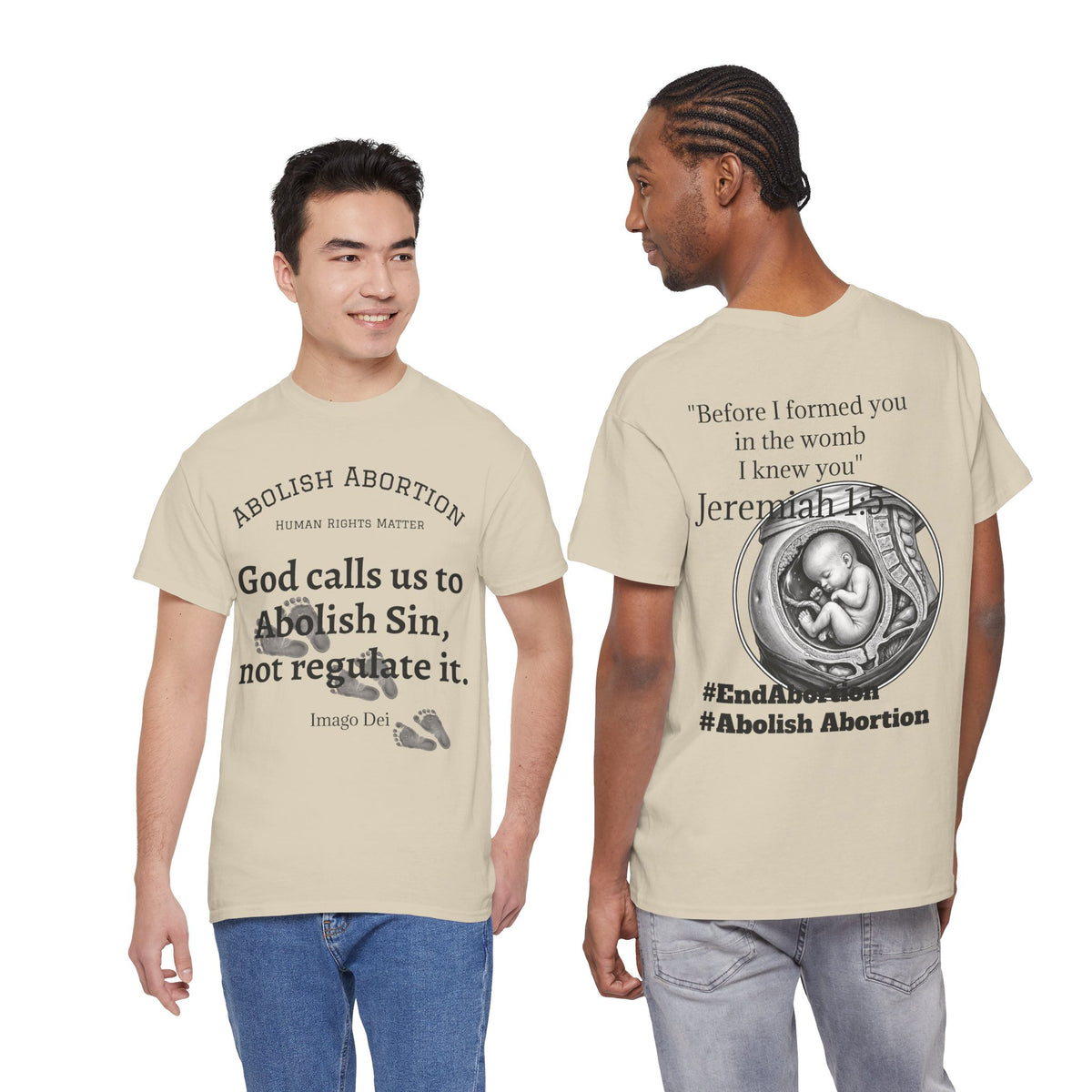Abolish Abortion II T-Shirt — Jeremiah 1:5 Christian Message