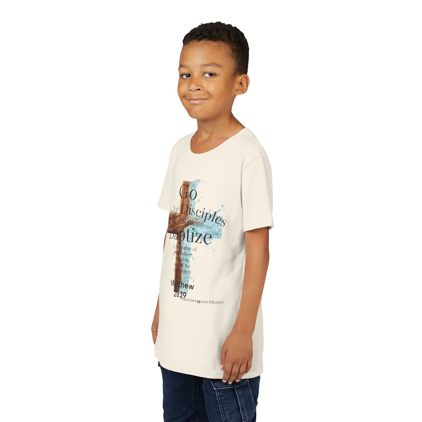 Youth Christian Matthew 28:19 – "Go, Make Disciples and Baptize" Kids T-Shirt