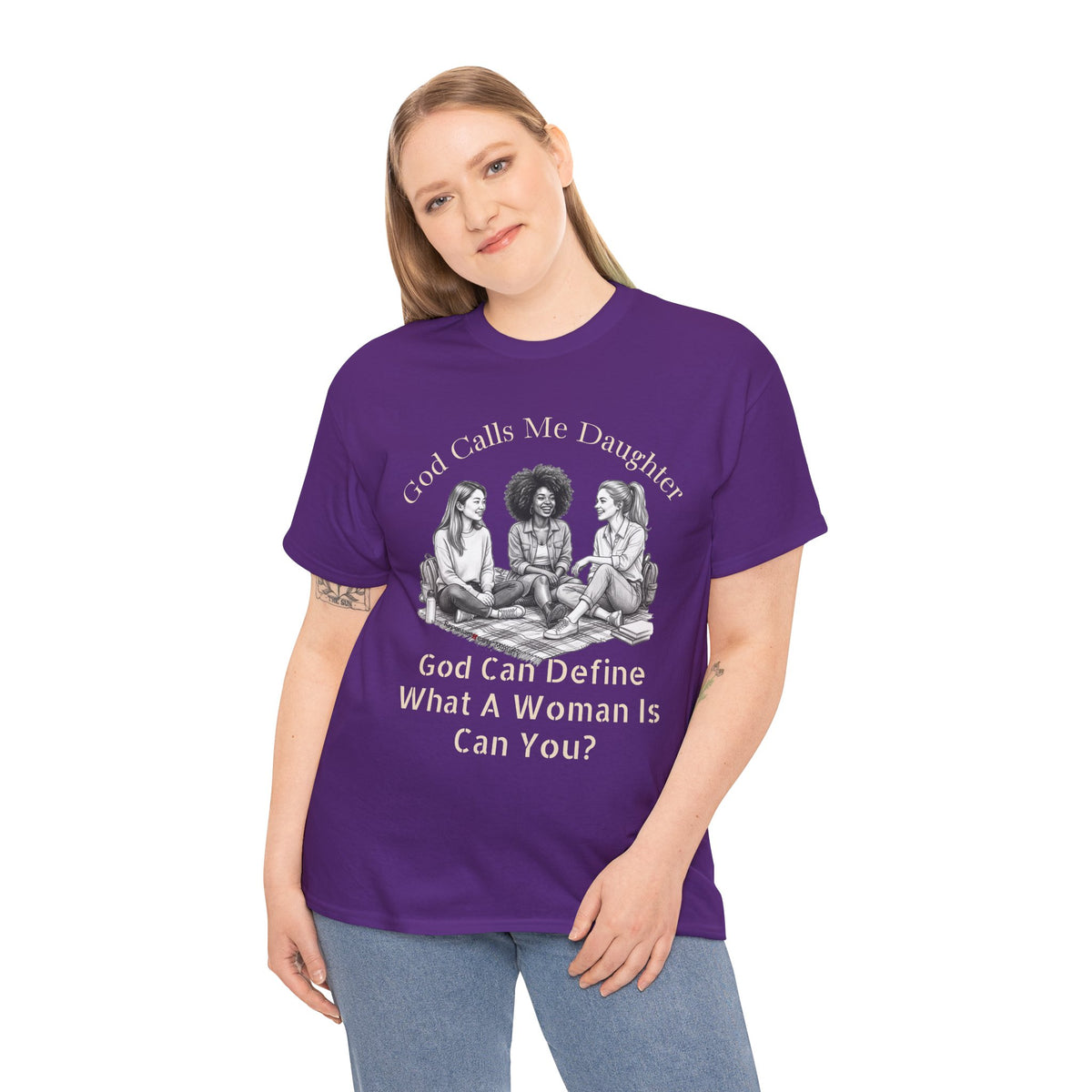 God Calls Me Daughter T-Shirt — "God Can Define What A Woman Is, Can You?" Biblical anti-woke Christian Tee