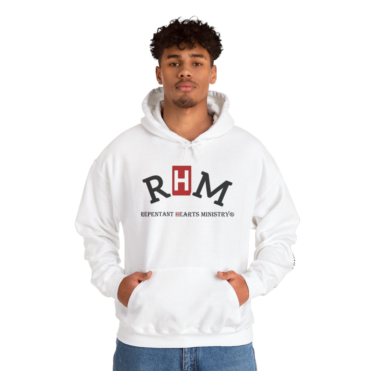 Rev 2:5- Hoodie-Repentant Hearts Ministry Hoodie — RHM Logo & Menorah Script Pullover