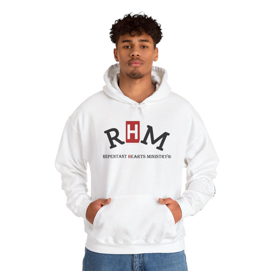 Rev 2:5- Hoodie-Repentant Hearts Ministry Hoodie — RHM Logo & Menorah Script Pullover