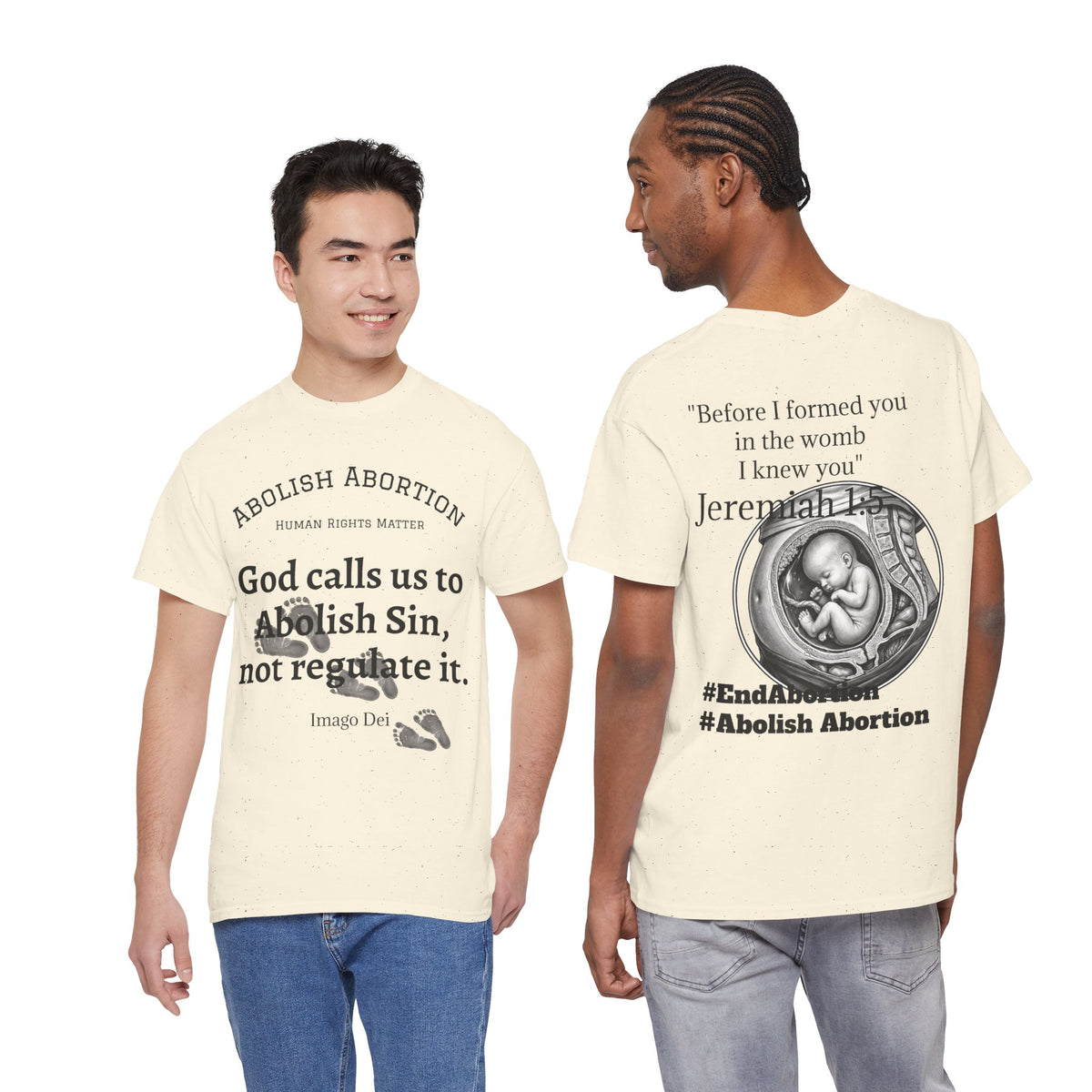 Abolish Abortion II T-Shirt — Jeremiah 1:5 Christian Message