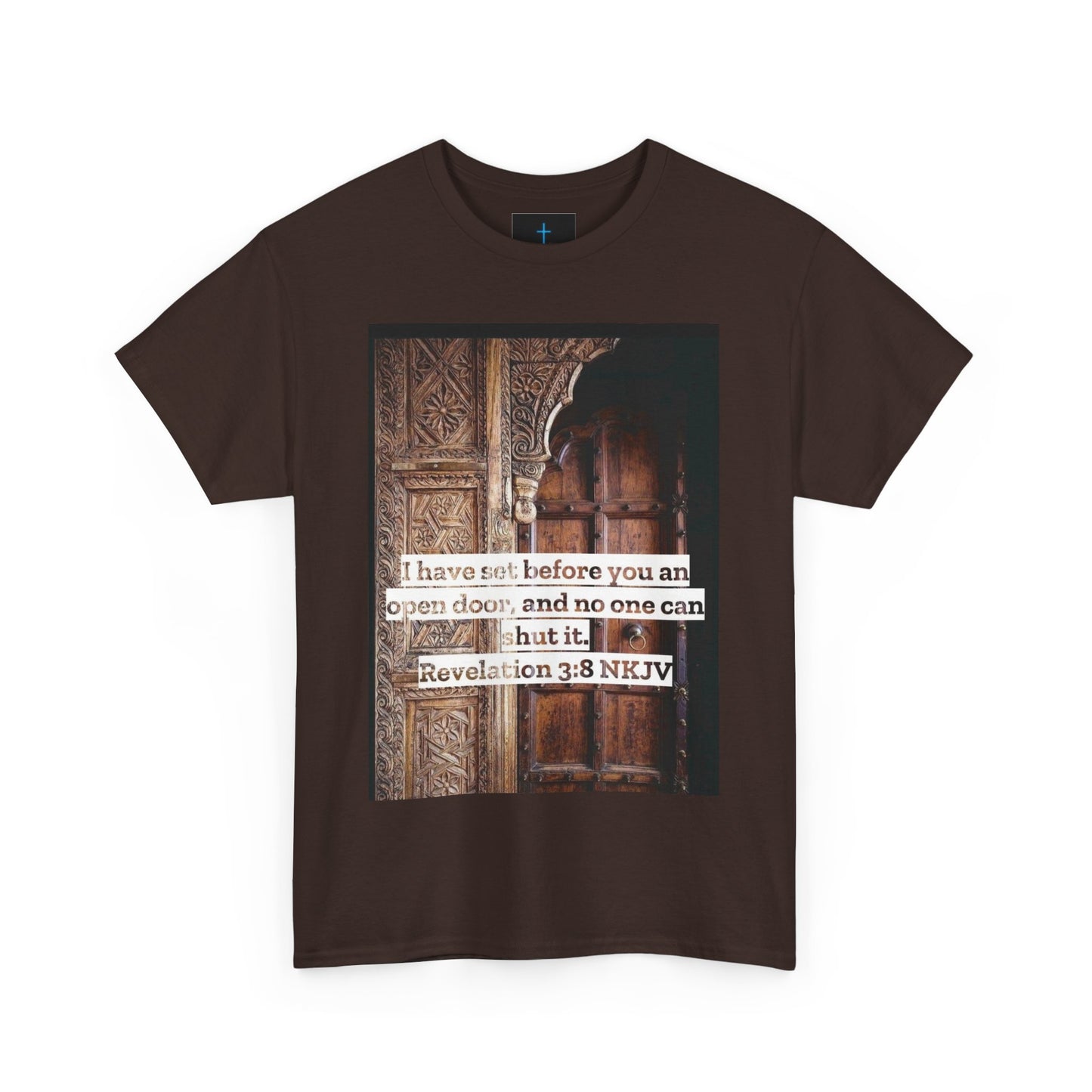 Open Door Unisex Heavy Cotton Tee - Biblical Revelation 3:8 NKJV Design